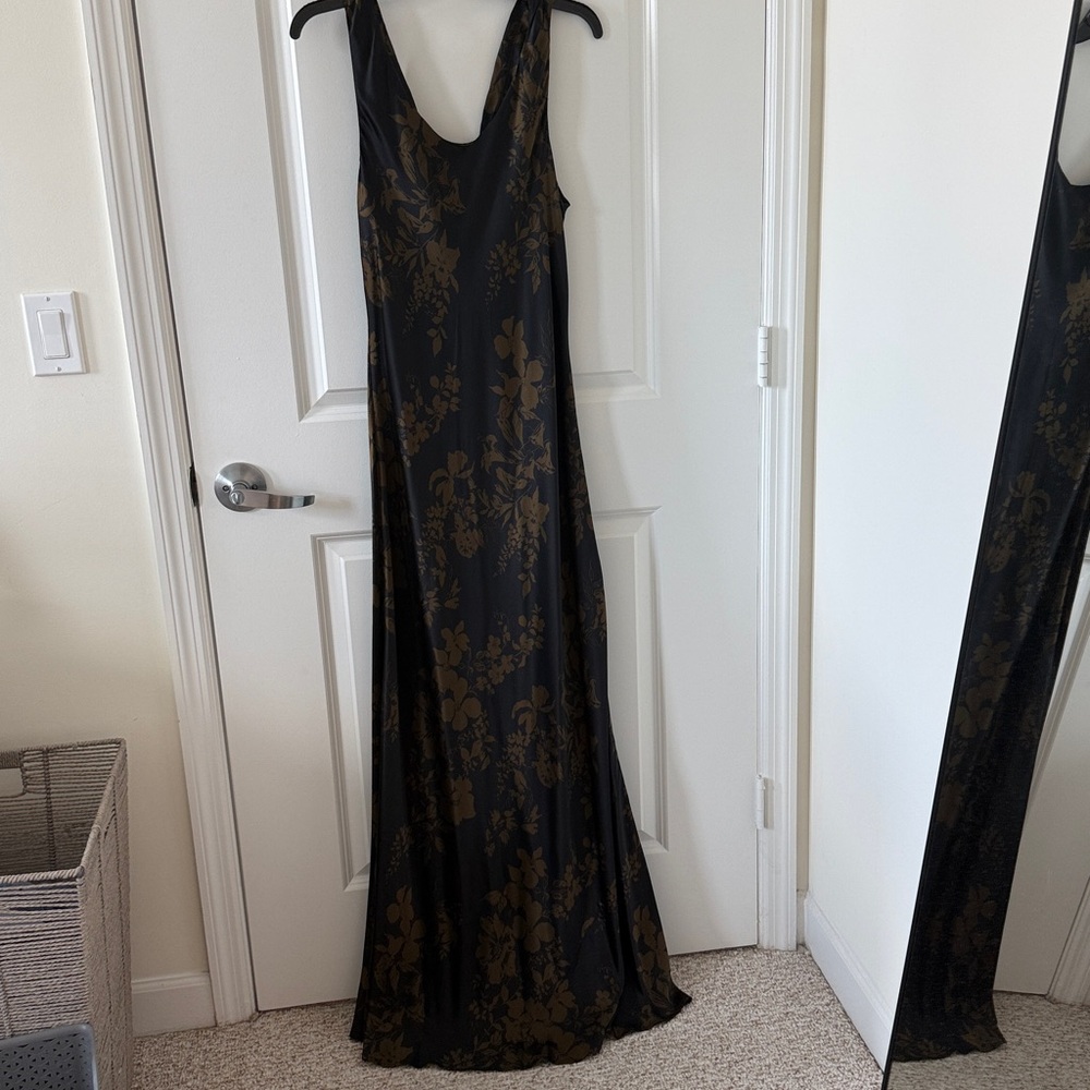 Reformation Annabelle Silk Dress Night Garden - Size 12 - Picture 5 of 5